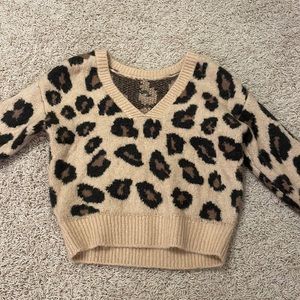 PINK leopard print reversible sweater